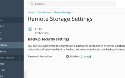 Offsite Website Backup in Plesk 18.0